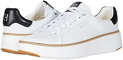 Cole Haan Women's Grandpro Topspin Sneakers, Ivory/Black Leather, 5-C US