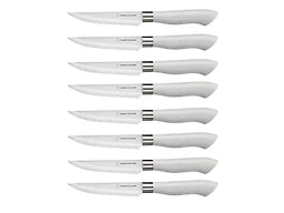 DURA LIVING DL-DLC18034 Eco-Friendly 8Pc Micro Serrated Steak Knife Set Grey 