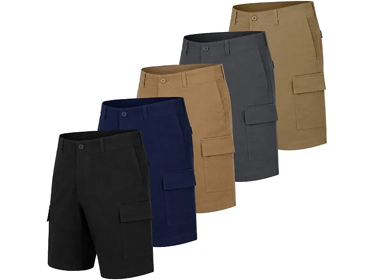 3Pk Mens Super Stretch Cargo Shorts