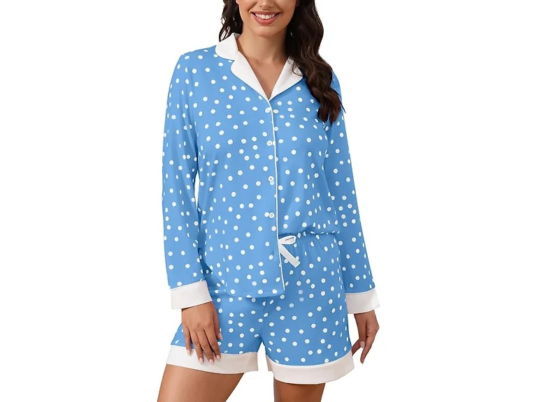 FKEEP Women (S) Button-down Pajamas Sets Shorts