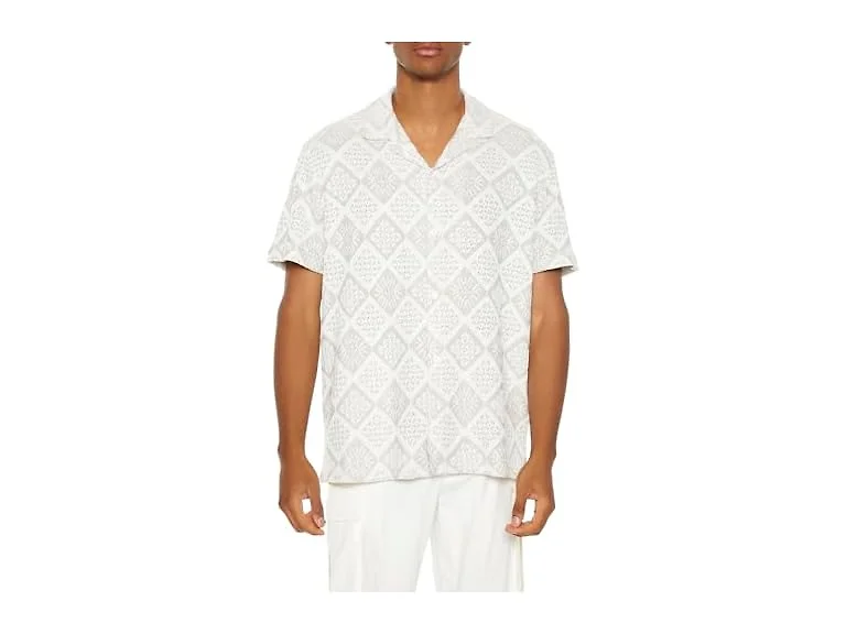Forever 21 (M) Lace Diamond Button-front Shirt