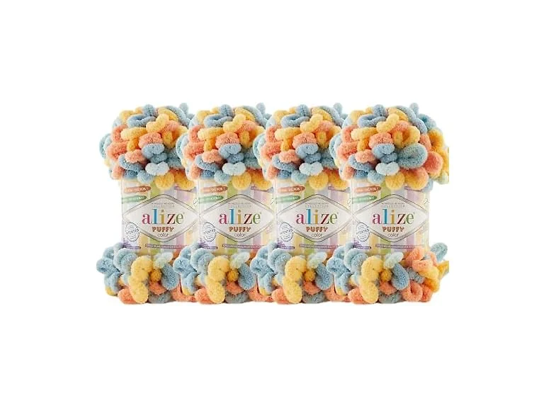 Alize Puffy Color Baby Blanket Yarn Lot of