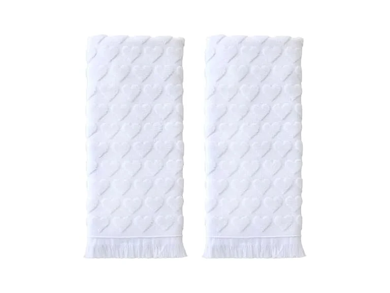 SKL Home Valentine's Day Heart Jacquard 100% Cotton 2Pc