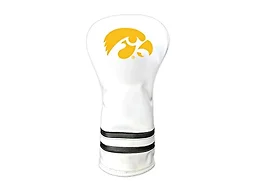 Team Golf NCAA Iowa Hawkeyes White Vintage Driver Head Cover White Vintage Driver Golf Club Headcover, Form Fitting Design, Retro Design