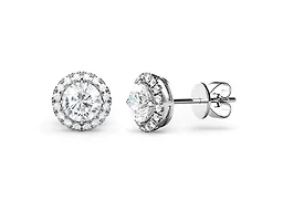 AAA IGT-DAAS-DES246 Sterling Silver Halo Stud Earrngs Silver 