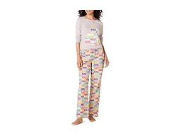 Amazon Essentials Disney | Marvel | Star Wars Women's Flannel Pajama Sleep Sets, Marvel Holiday Bricks, X-Small