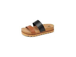 Reef Cushion Vista Hi Womens Platform Fashion Sandal, Arch Support, Ultra Soft Cushion Footbed, Black Duo, 10