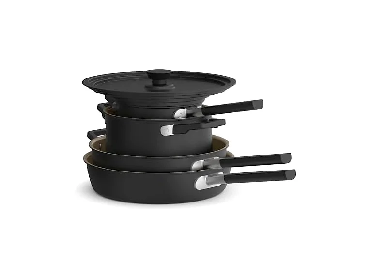 BELLA 9-Piece StoreMore Cookware Set Black
