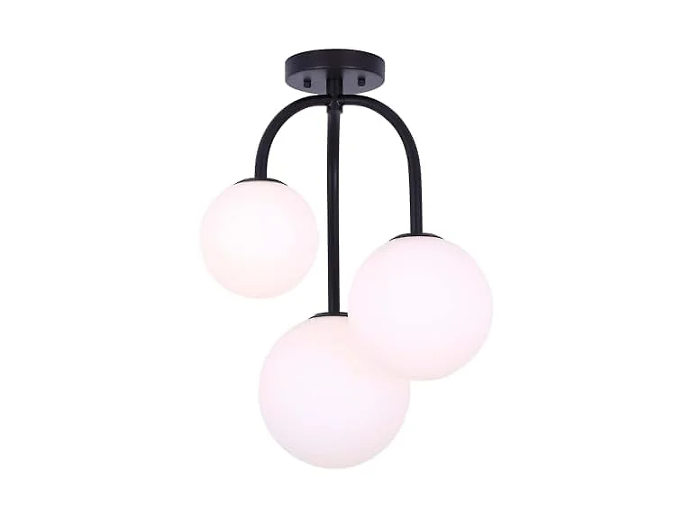 GILLA 3 Light Semi Flush Mount Ceiling Light Matte Black