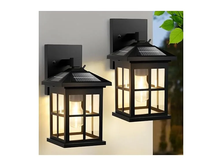 BesLowe 2-Pack Solar Outdoor Wall Lights