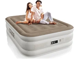 Sebor Air Mattress Full with Built-in Pump 18", Comfortable Self-Inflating Air Mattress with High-Speed Pump, Durable Blow Up Mattress Full with Storage Bag for Guests, Camping, Travel