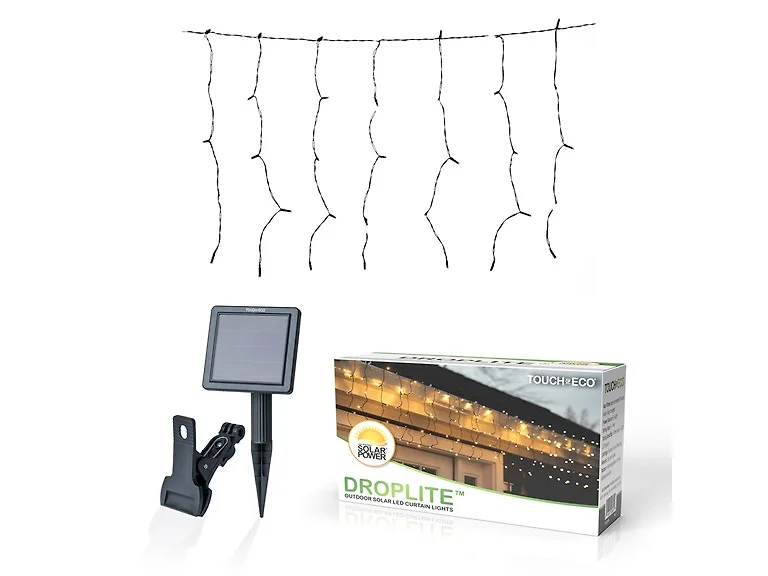 Droplite Solar 110 LED Curtain String Light