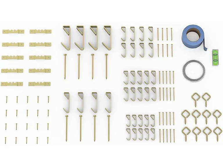 National Wall Hardware Kit, 61 pcs, Brass
