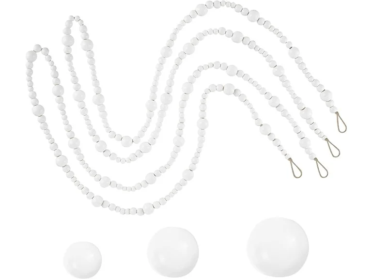 13.6' Christmas Wooden Garland Beads