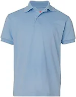 Hanes Big Boys' Short Sleeve Eco Smart Jersey Polo, Light Blue, Medium