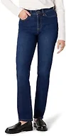Amazon Essentials Women's High-Rise Straight Leg Jean, Dark Shadow Wash, 16