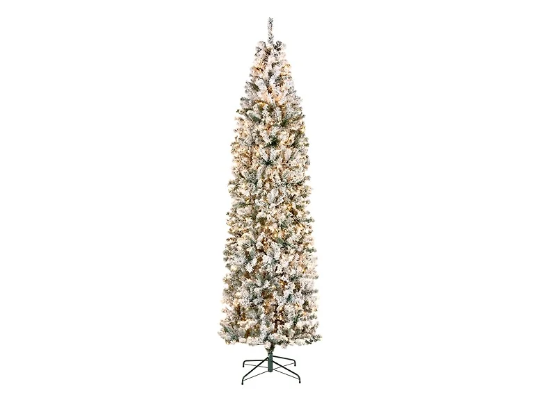 National Tree Company 9 ft. Pre-Lit Acacia Flocked Slim Tree