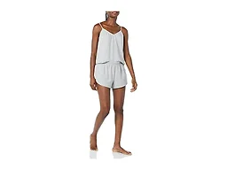 Amazon Essentials Women's Knit Jersey Cami Short Pajama Set, Grey Heather, Small