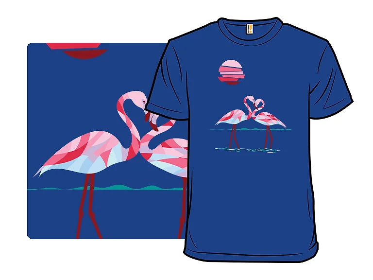 Flamingos in a Romantic Mood