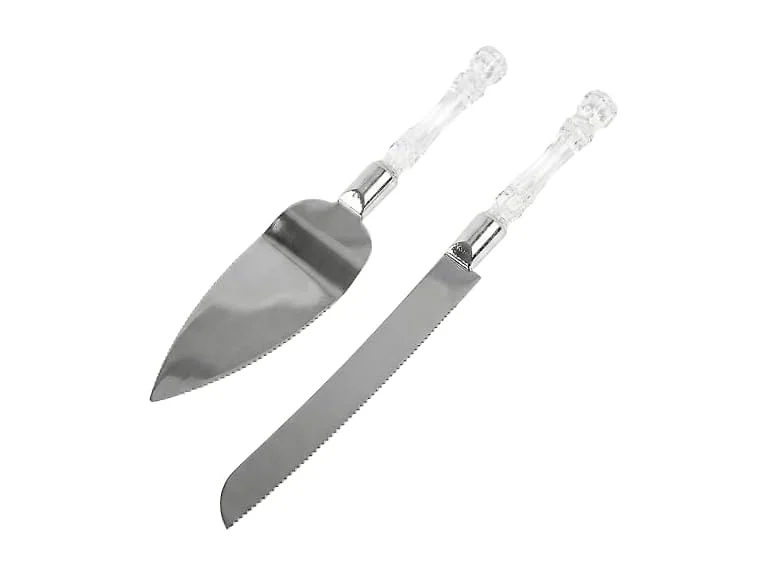 Acrylic & Stainless Steel Wedding Cake Serving Set 