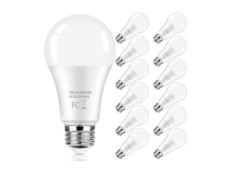 Kondras B0CKVCFDZZ 12-Pack A19 LED Light Bulb