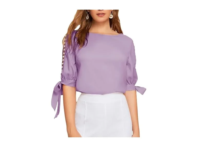 Floerns Women (XL) Pearls Beaded Knot Cuff Tops