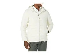 Amazon Essentials Men's Lightweight Water-Resistant Packable Hooded Puffer Jacket Outerwear, -Light Beige, X-Small