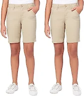 2-Pack Junior's Super Stretch Bermuda Shorts