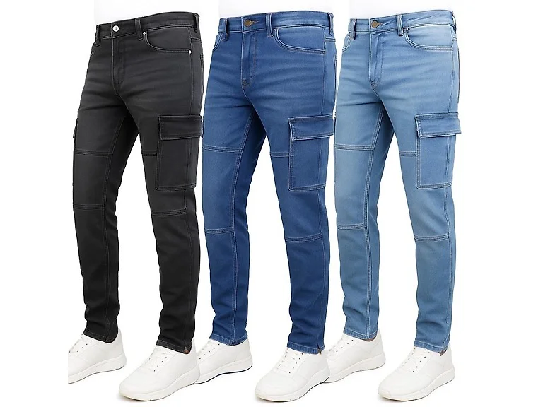 2Pk Asst Mens Stretch Cargo Jeans