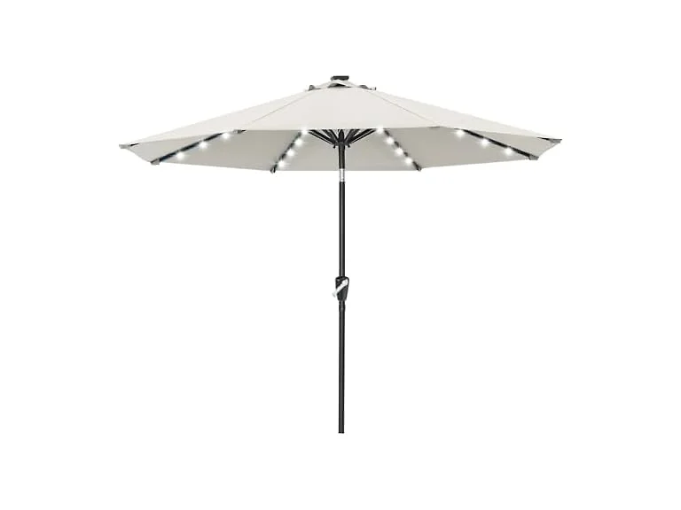 ABCCANOPY Solar Led Patio Umbrella with 32 Lights 10FT(Light Beige)