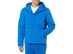 Amazon Essentials Men's Anorak Hooded Quarter-Zip Puffer Coat, Bright Blue, XX-Large