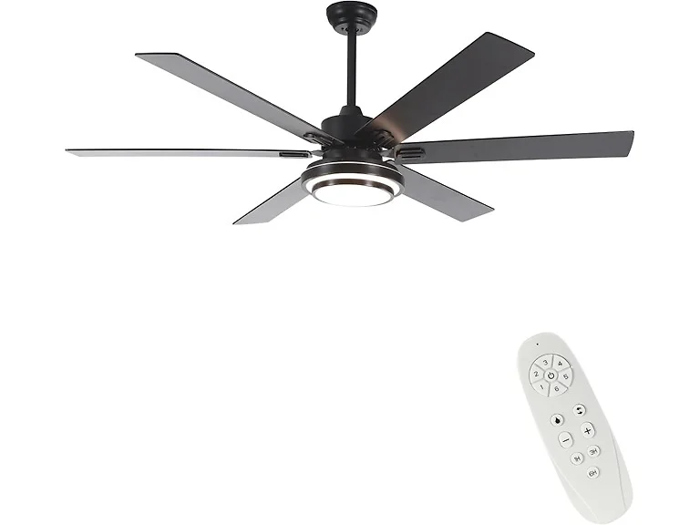 Black LED Ceiling Fan w/ Remote- Choose 62" or 72"