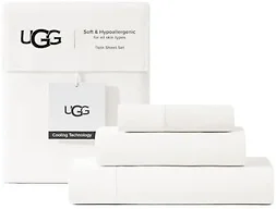 UGG 11786 TWIN UGG Hedi Twin Sheets Set, Breathable WHITE