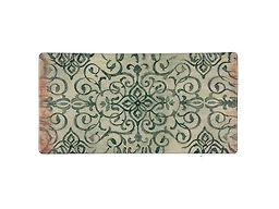 J&V TEXTILES CNC128 Rustic Medallion Green Mat Green