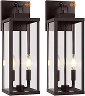 BesLowe KN0001 2-Pack 18" Outdoor Wall Lights, Brown