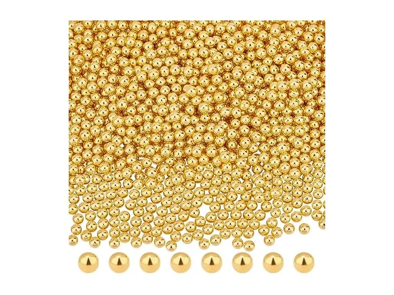 OLYCRAFT 2400Pcs 4mm Mini Golden Pearl Beads