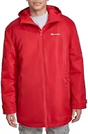 Champion Men's Sherpa Lined Mid-Length Sideline Jacket with Hood, Chili Pepper, Large