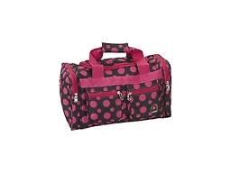 Rockland 19" Polyester Duffel Bag, Black Pink Dot