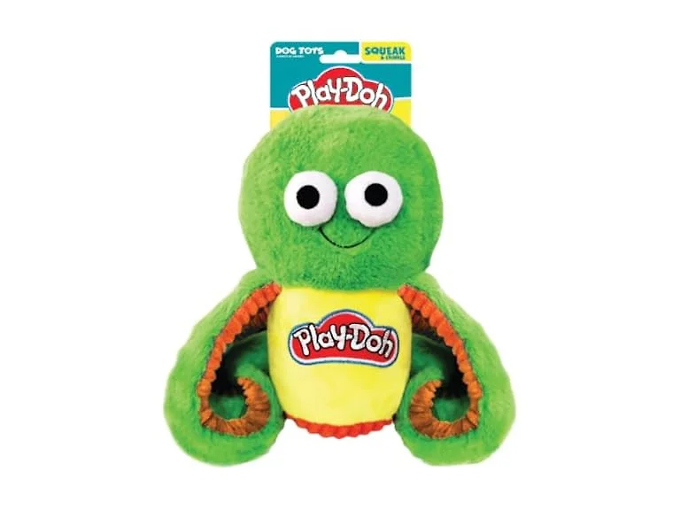 Hasbro 10in Dog Toys Play-Doh Squeak and Crunch Octopus