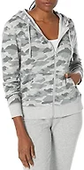Amazon Essentials Women's Midweight Fleece Full-Zip Hoodie with Drawstring (Available in Plus Size), Grey Camo, XX-Large