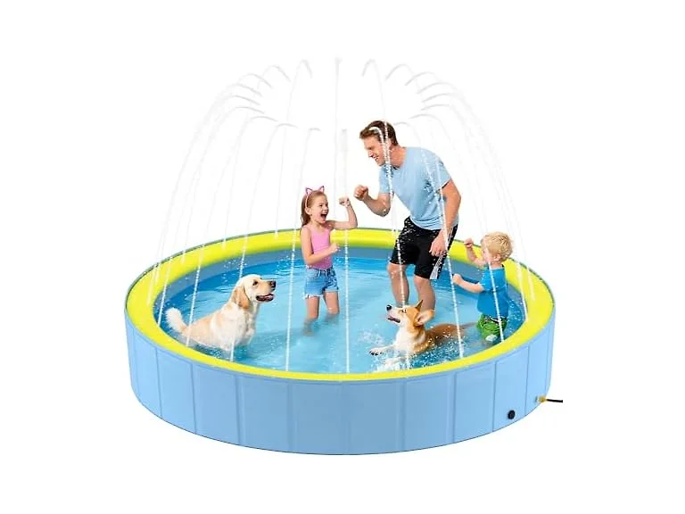 Foldable Dog Pool with Sprinkler