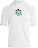 Kanu Surf Mens Windsurf UPF 50+ Short Sleeve Sun Protective Rashguard Swim Rash Guard Shirt, Windsurf White, X-Large US