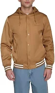 Champion Men's Lightweight Varsity Jacket With Jersey Hood, Tobacco, Large