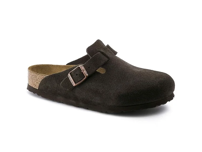 Birkenstock Unisex Boston SFB Suede Mocha