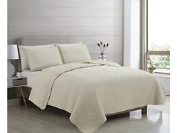 3 Pc Cotton Stitched Quilt Set