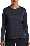 HEAD Women’s Aura Long Sleeve Top, Slim Fit, Stretch Lightweight Material, Black Heather, X-Large
