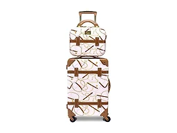 World Traveler Chariot 2-Piece Vintage Hardside Carry-On Luggage Set, Posh Ivory