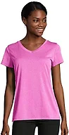 Hanes womens Sport Heathered Performance V-neck Tee Shirt, Fresh Berry Heather, XX-Large US