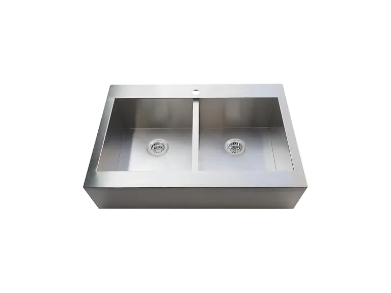 Kingston Brass Sink, Brushed Stainless Steel/Polished Chrome