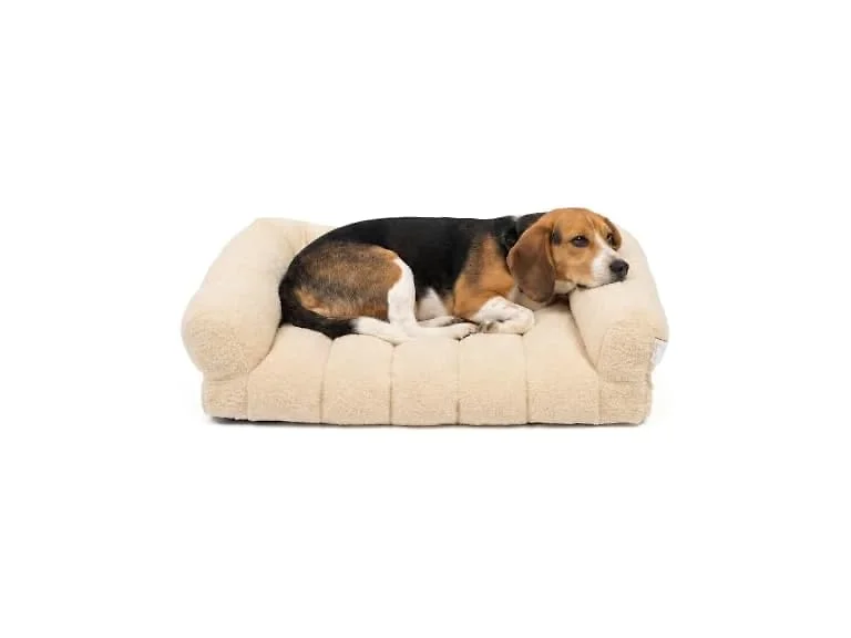 SportPet Medium Sherpa Bolster Couch Pet Bed, Cream